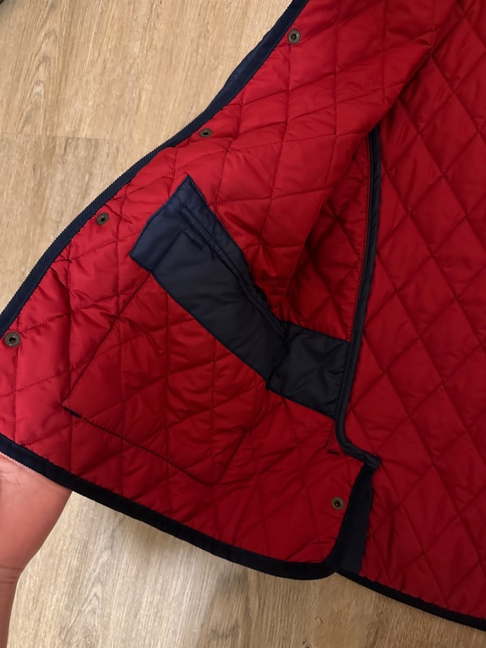⚡️ Polo by Ralph Lauren Quilted Navy Puffer Jacket with Corduroy Collar - Picture 8 of 11